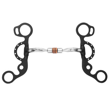 BAR H EQUINE Western Argentine Shank Bit with Comfort Mouthpiece & Copper Rollers